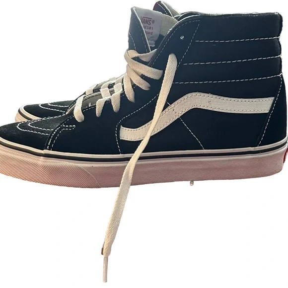 Vans Black/White High-Top Sneakers Size 9.5 - Picture 4 of 6